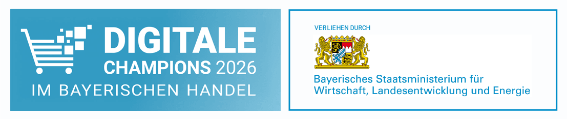 Digitale Champions 2026 im Bayerischen Handel — verliehen durch das Bayerische Staatsministerium für Wirtschaft, Landesentwicklung und Energie